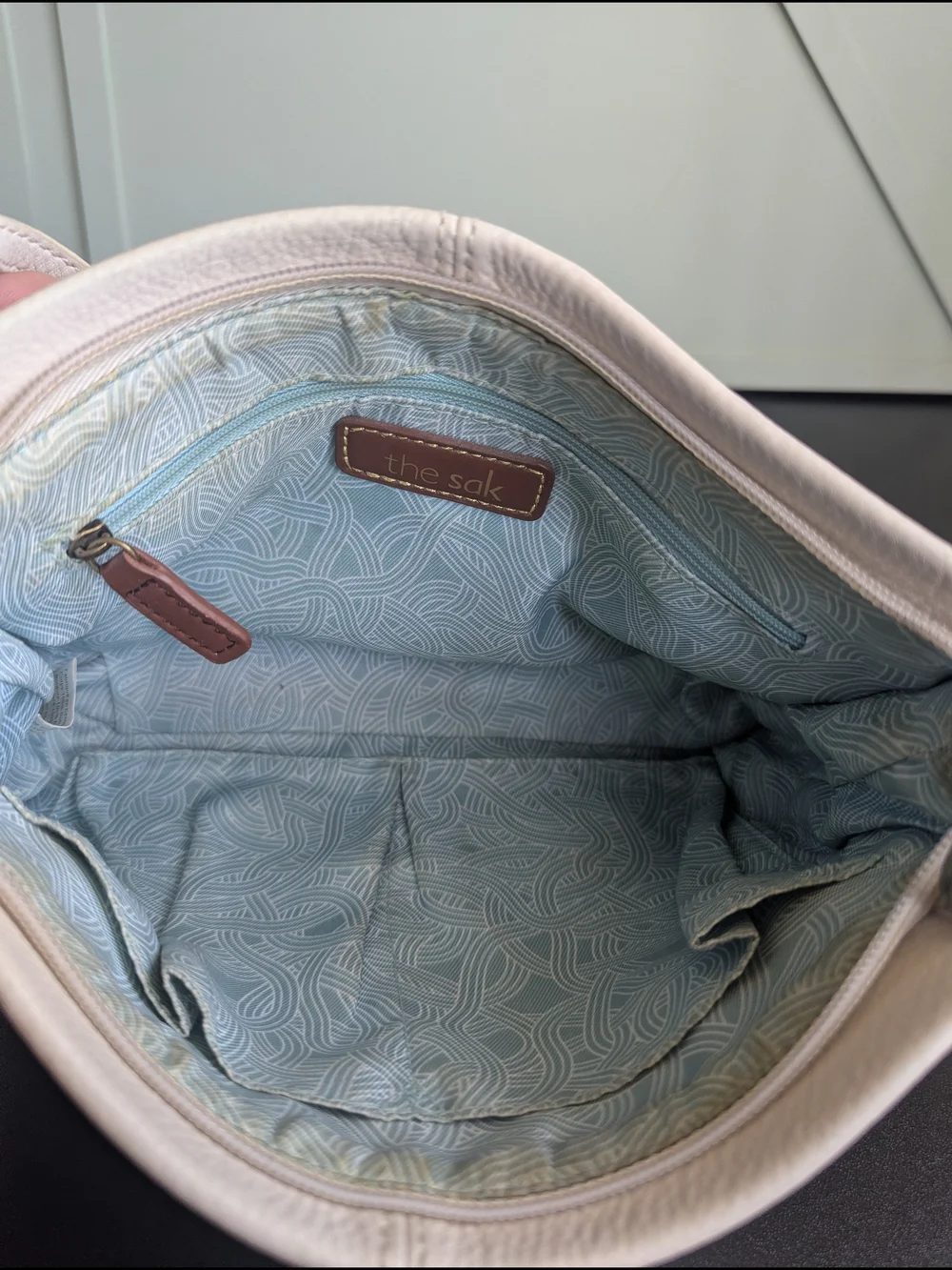 The Sak Cream Leather Crossbody Bag